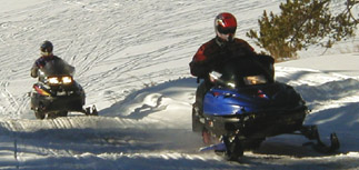 Snowmobing in Wyoming's beautiful Bighorn Mountains